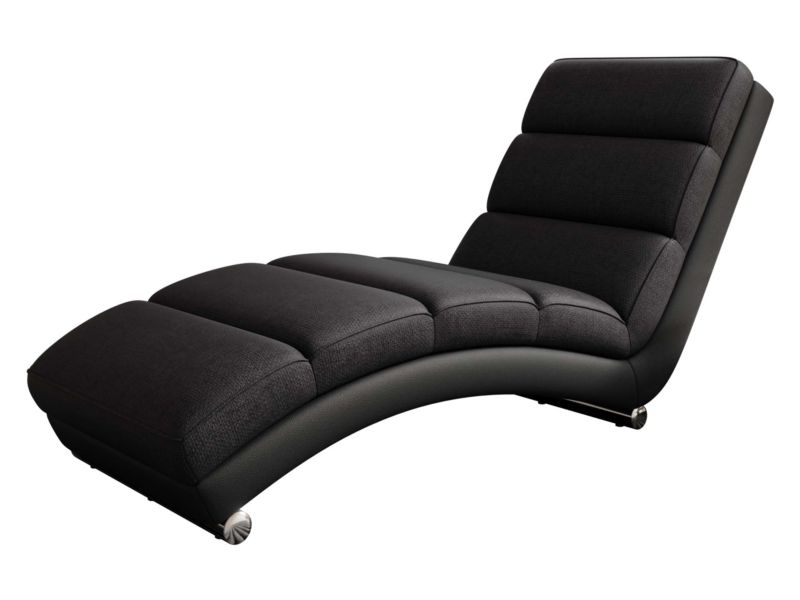 Szezlong MIRJAN 24 wypoczynkowy Holiday czarna ekoskóra/grafitowy 1 szt.