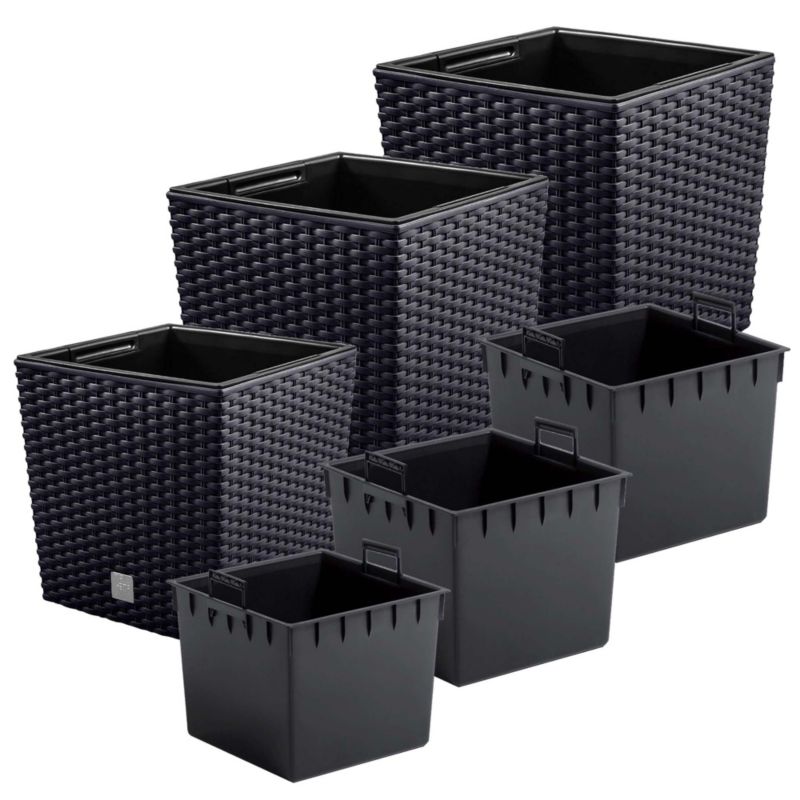 Doniczka Ogrodowa EDANTI Na Kwiaty Rośliny 6,8 L, 9,8 L, 15,8 L 3 szt.