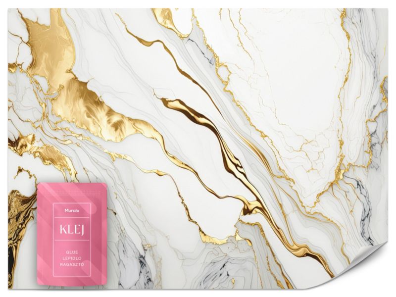 Fototapeta Muralo Biały Marmur w Stylu Glamour 400x280 cm 1szt.