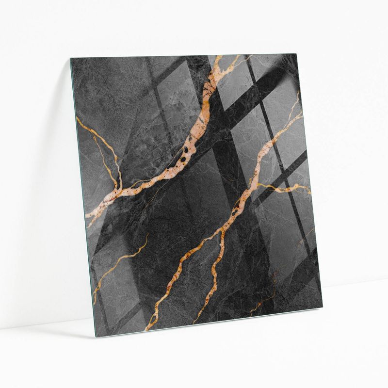 Blat Szklany z Nadrukiem Wallfluent 60x60 cm Marmurowe żyły w designie 1 szt.