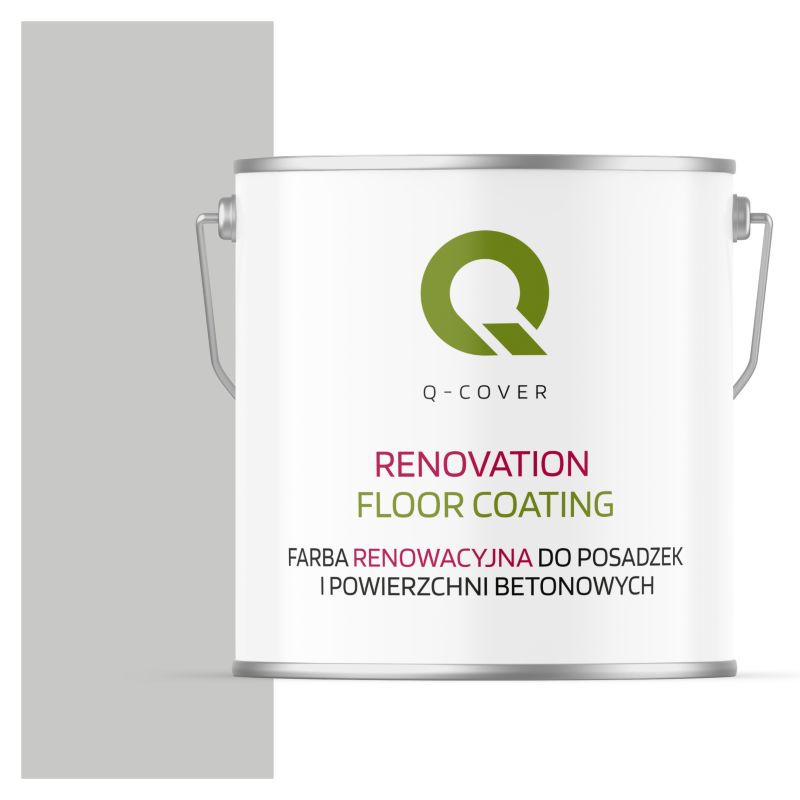 Farba Renowacyjna do Posadzek i Powierzchni Betonowych Q-Cover Szary Mleczny RAL7047 Mat 5L