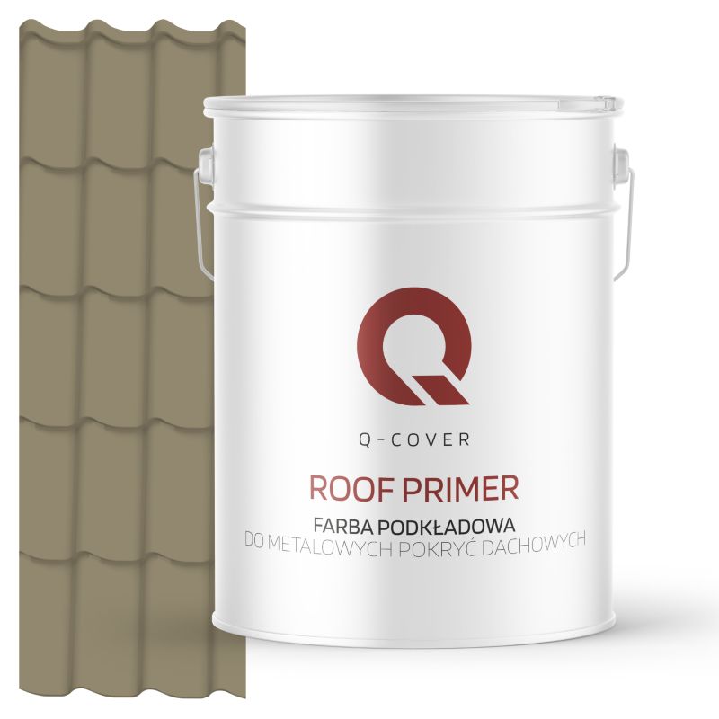 Farba Podkładowa do Metalowych Pokryć Dachowych Q-Cover Szaro-żółty RAL7034 10L