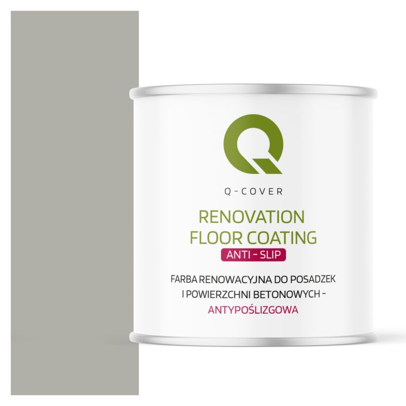 Farba Antypoślizgowa do Posadzek i Powierzchni Betonowych Renowacyjna Q-Cover Szary Agatowy RAL7038 2.5L