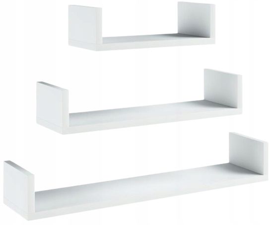 Półka Matkam wisząca MAŁA EX3 biały 3 szt.