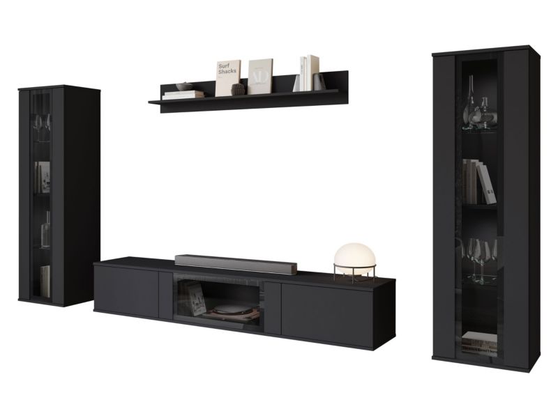 Meblościanka MIRJAN 24 Caro czarny 1 kpl.