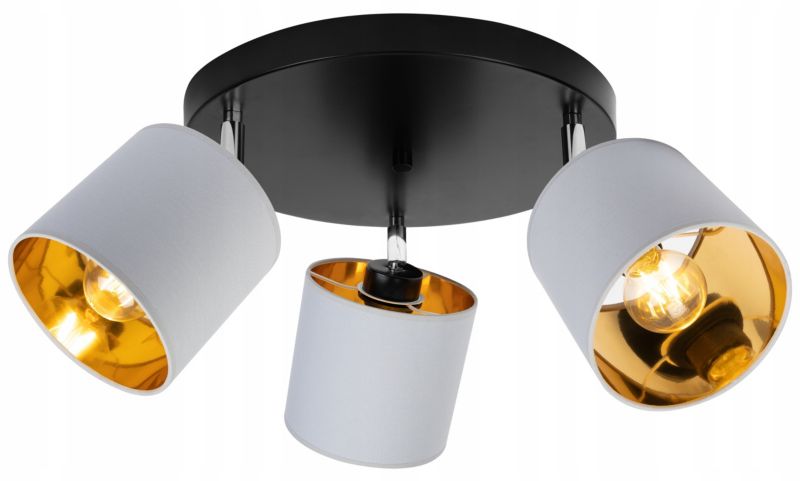 Lampa sufitowa wisząca kinkiet Light Home LH Gama 3x E27 60W jasny szary/złoty 1szt.