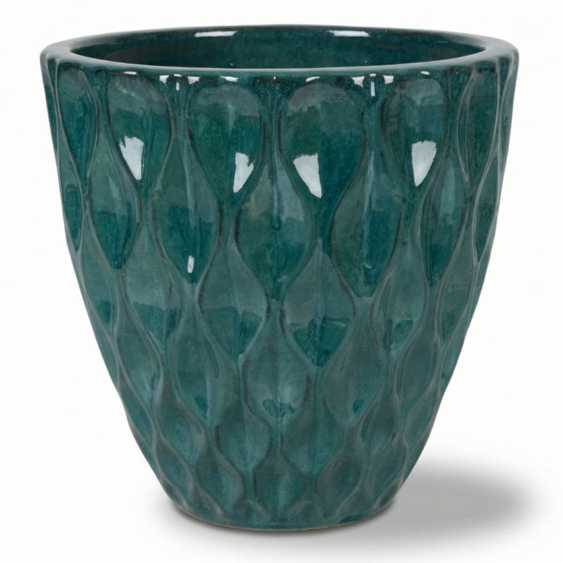 Doniczka ceramiczna Provencelia MONET szkliwiona mrozoodporna 28 x 28 cm Petrol 1szt