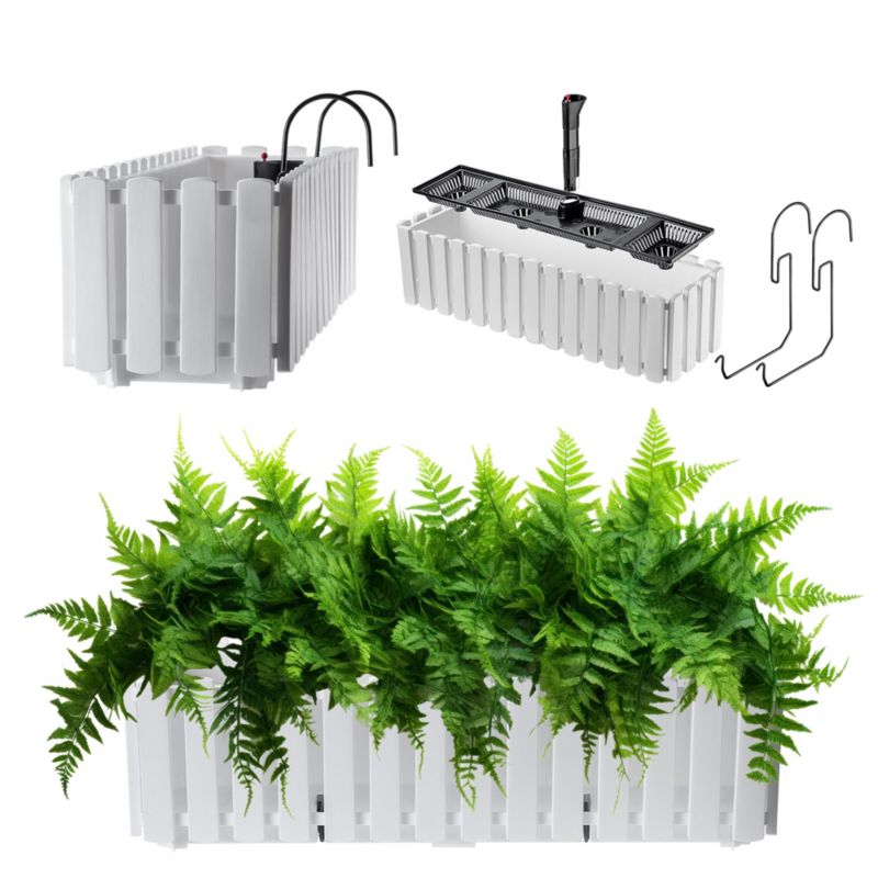 Skrzynka Balkonowa KADAX 58cm + 2 Uchwyty Biała 1szt.