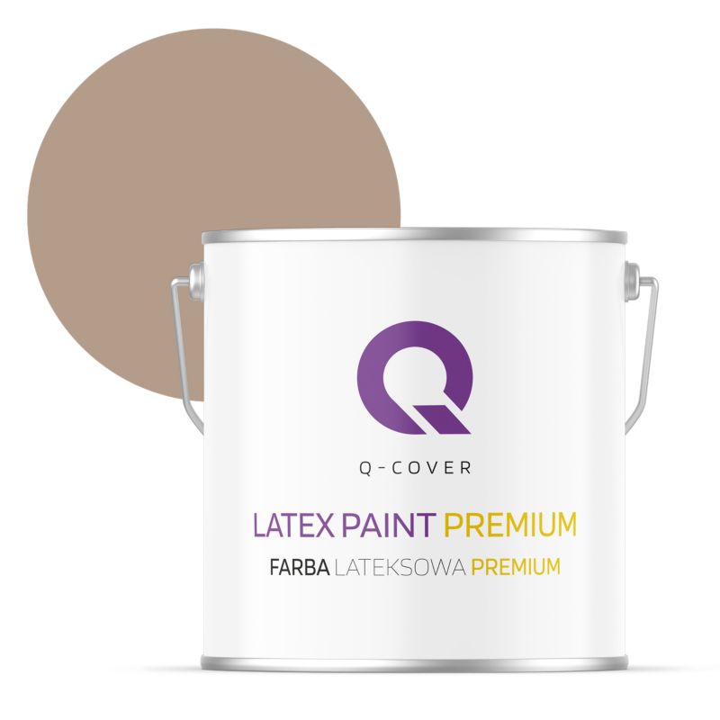 Farba Lateksowa Premium Plamoodporna do Ścian i Sufitów Q-Cover Orzechowy H4934 Głęboki Mat 5L