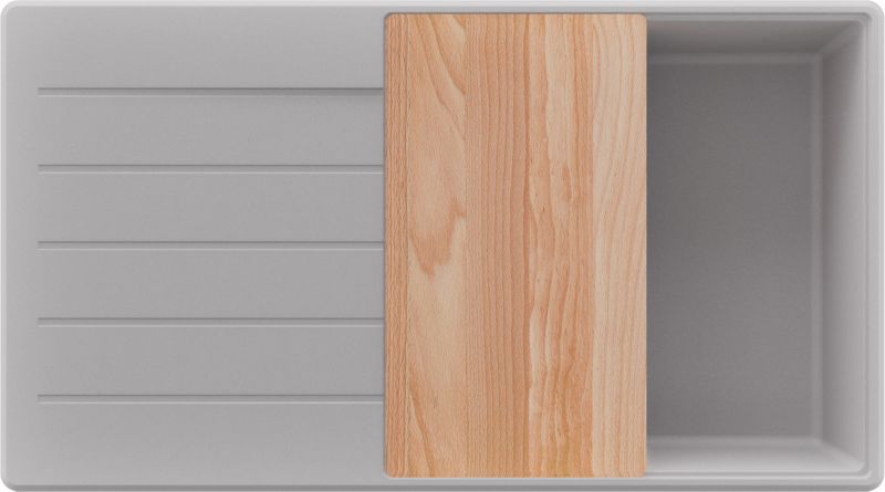 Zlewozmywak Kopenhaga PRIMAGRAN Nablatowy 90x50cm do szafki od 60cm, Szary + Syfon + Deska, S718, 1 szt.