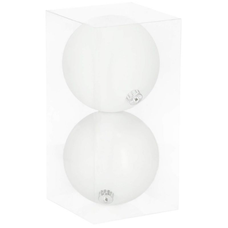 Bombki choinkowe Springos, białe zawieszki na choinkę 15 cm, ozdoby świąteczne 2 szt.