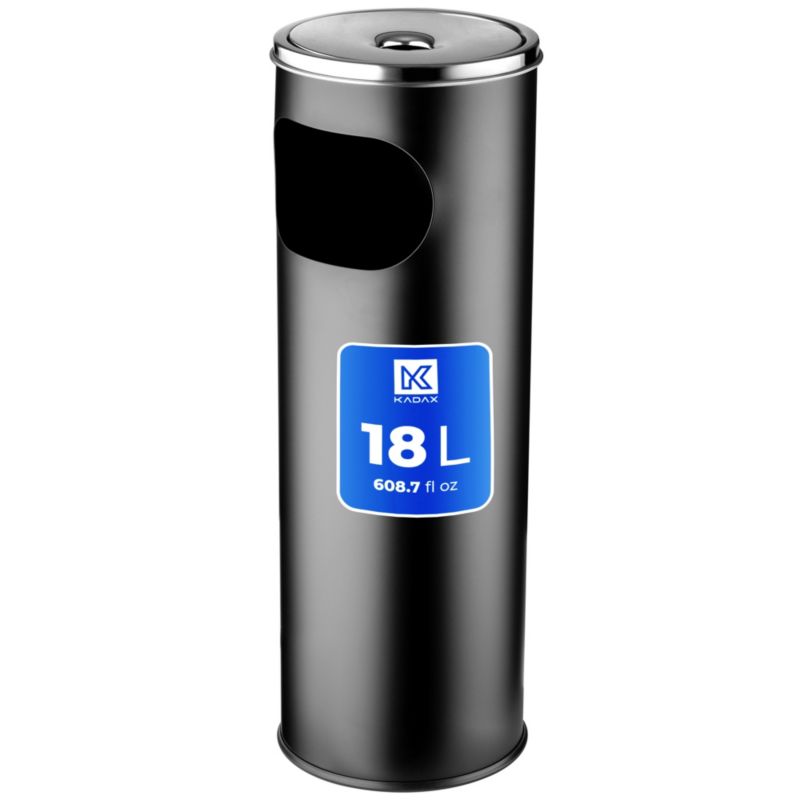 Popielnica KADAX Stojąca Popielniczka 18L Kosz Na Śmieci Zewnętrzny Stalowy 2W1 1szt.