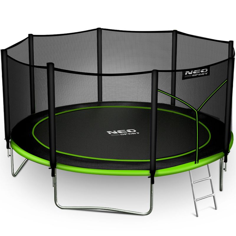 Trampolina ogrodowa Neo-Sport 404cm 13ft + drabinka + siatka zewnetrzna zielona 1szt.