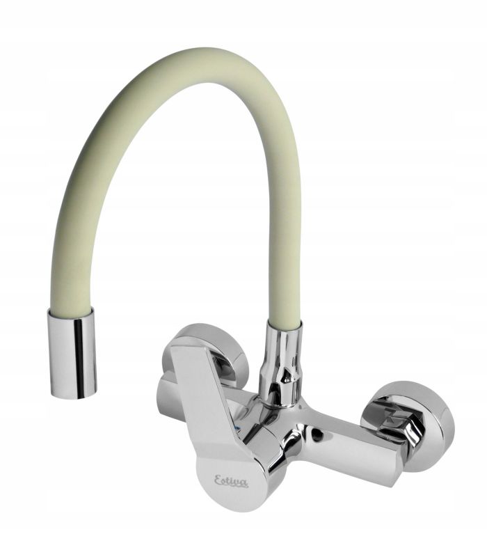 Bateria kuchenna ścienna Estiva AKSA Beige beżowa wylewka elastyczna 1 szt.