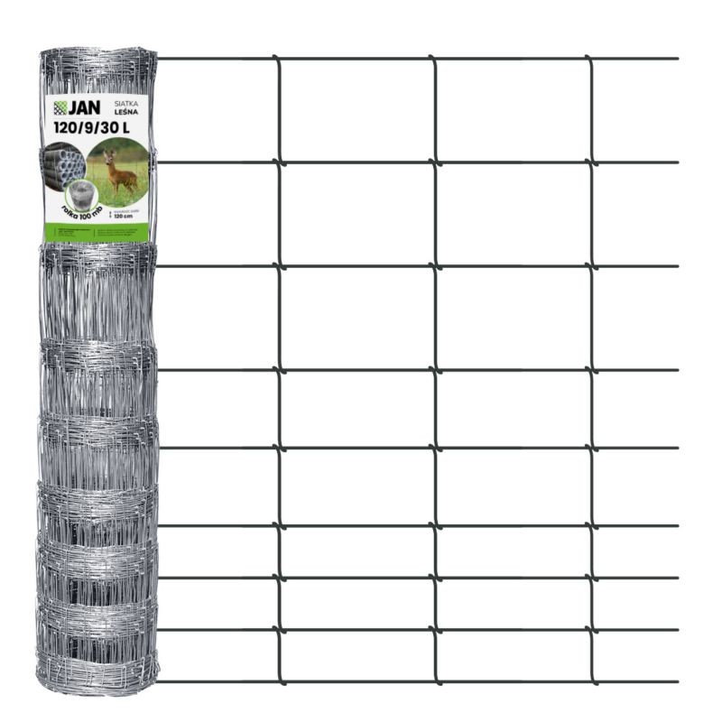 Siatka leśna ogrodzeniowa Z.P.H. JAN wys 120/9/30 l 50m na owce dzika sarny 1 szt.