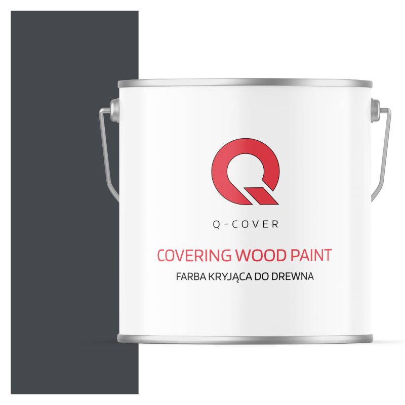 Farba Kryjąca do Drewna Q-Cover Grafitowy RAL7024 Mat 5L