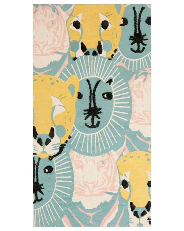 Dywan dziecięcy bawełniany motyw zwierzęcy 80 x 150 cm wielokolorowy Tutut 1 szt.