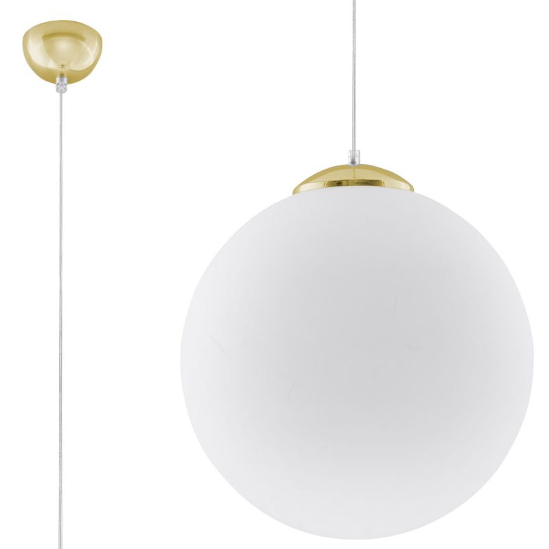 Lampa sufitowa wisząca Sollux Lighting Ugo 4848 złoto-biała szerokość 40 cm 1xE27 x 60W 1 szt.