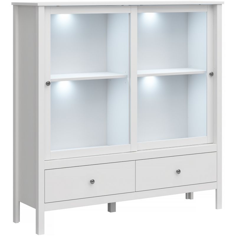 Witryna do Salonu AZURA Mebel Elite 133 cm Biała Skandynawska Nowoczesny 1 szt