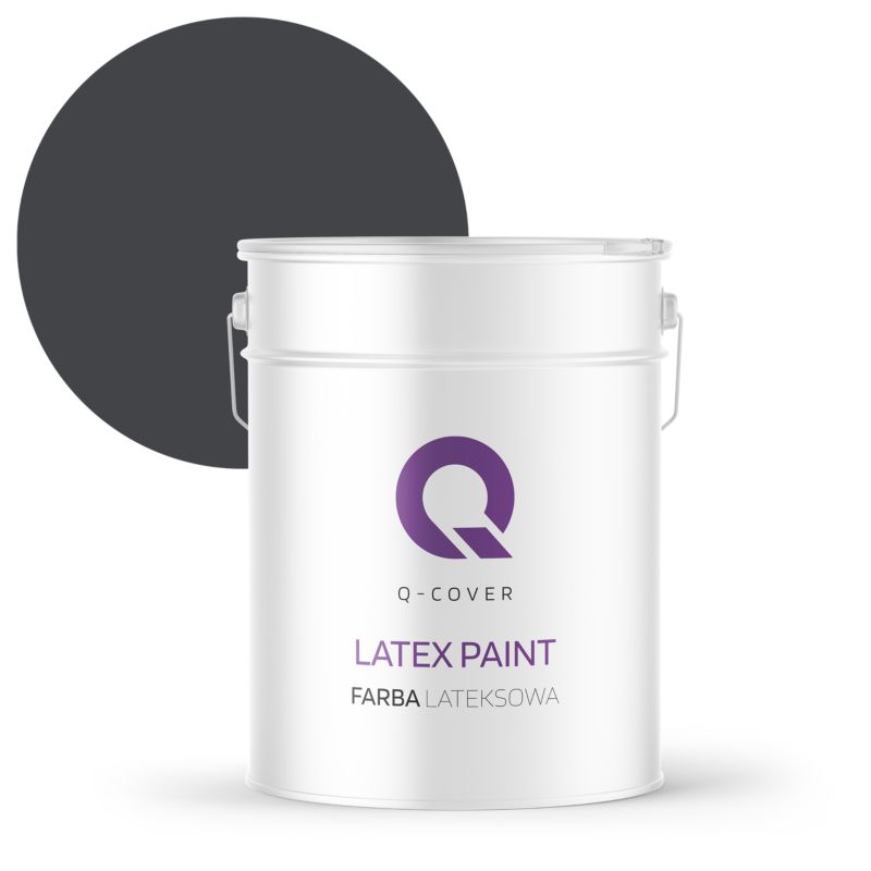 Farba Lateksowa Do Ścian i Sufitów Q-Cover Czarny H0907 Głęboki Mat 10L