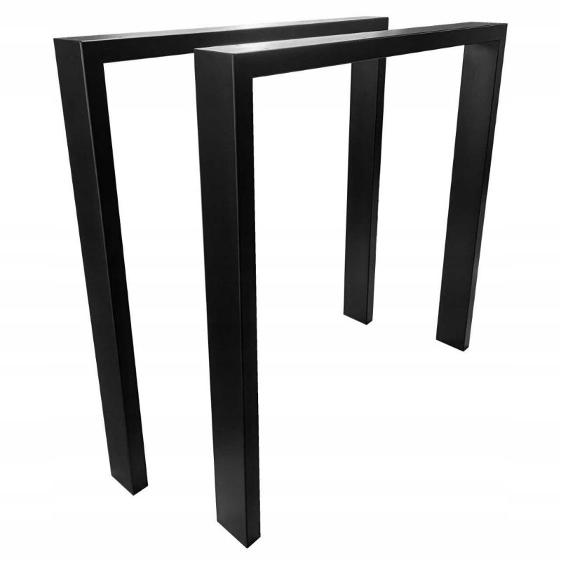 Nogi metalowe do stołu Loft Industrial czarne 70x72 cm U Profil 7x3cm 2 szt DREWik