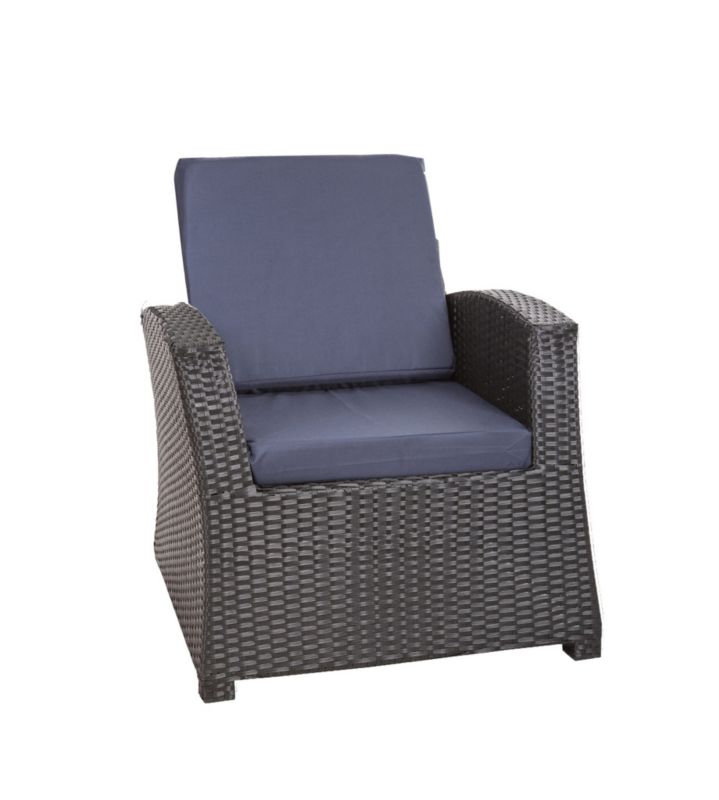 Poduszka na fotel ogrodowy Technorattan, Setgarden,56x52x7cm Granatowa dwustronne Poduszki na krzesło ogrodowe, 6szt