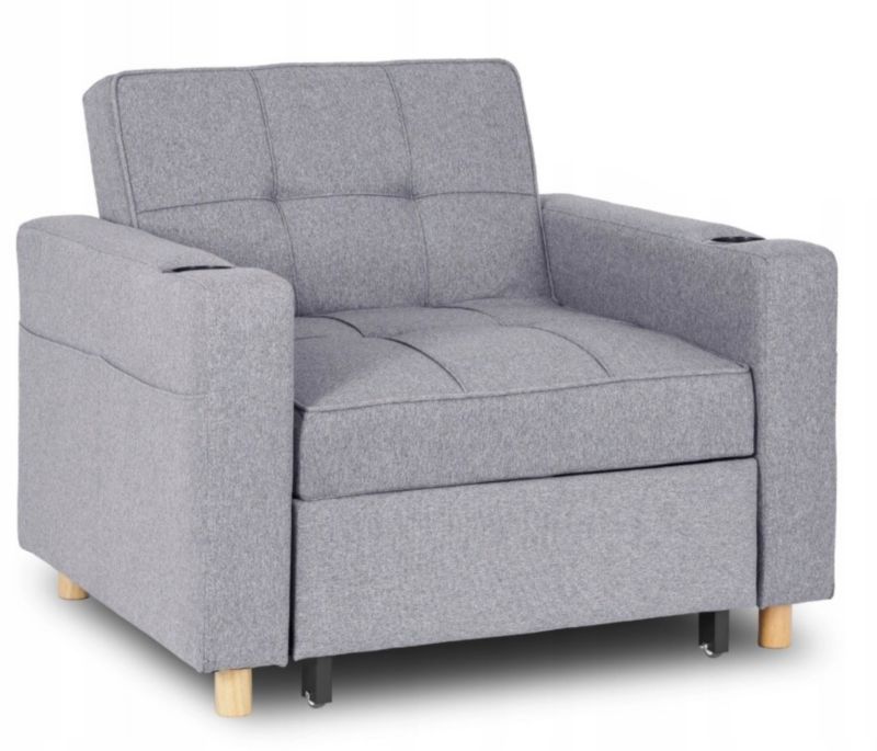 Fotel Wypoczynkowy Solor Mebel Elite Amerykanka z Funkcją Spania Szary 1 szt