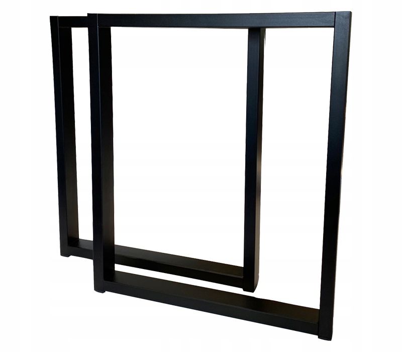 Nogi metalowe do ławy Loft Industrial czarne 40x47 cm Profil 4x2 cm 2 szt DREWik