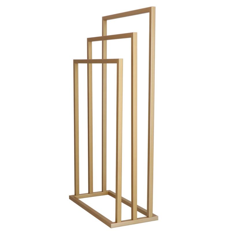 Wieszak łazienkowy na ręczniki Springos 86 cm metalowy stojak wolnostojący trzy ramiona, złoty 1 szt.