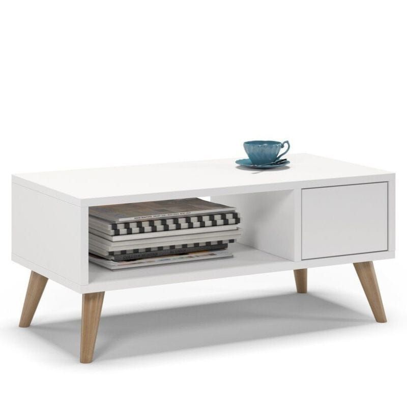 Stolik TYLETEGOTU kawowy na nóżkach SKAND biel 1 szt