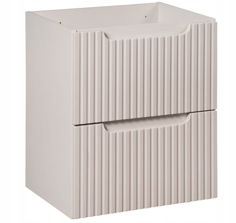 Szafka łazienkowa NOVA kaszmir 50 cm ryflowane fronty 2 szuflady uniwersalna