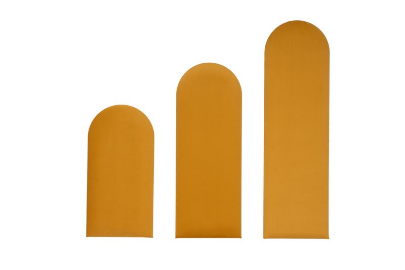 Panel Tapicerowany Komvortowy 110x30 cm Żółte Smart Velvet Ścienny 1 szt.