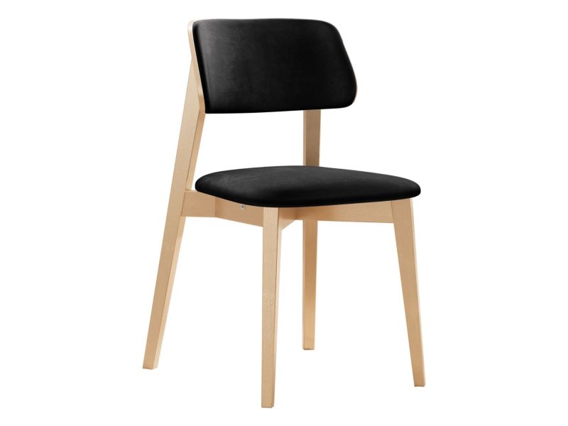 Krzesło MIRJAN 24 tapicerowane KT63/C buk/czarny aksamit 1 szt.