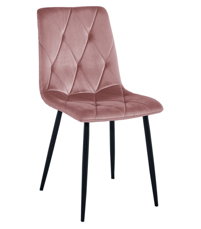 Krzesło EDANTI, róż aksamit, nogi czarne 1 szt.