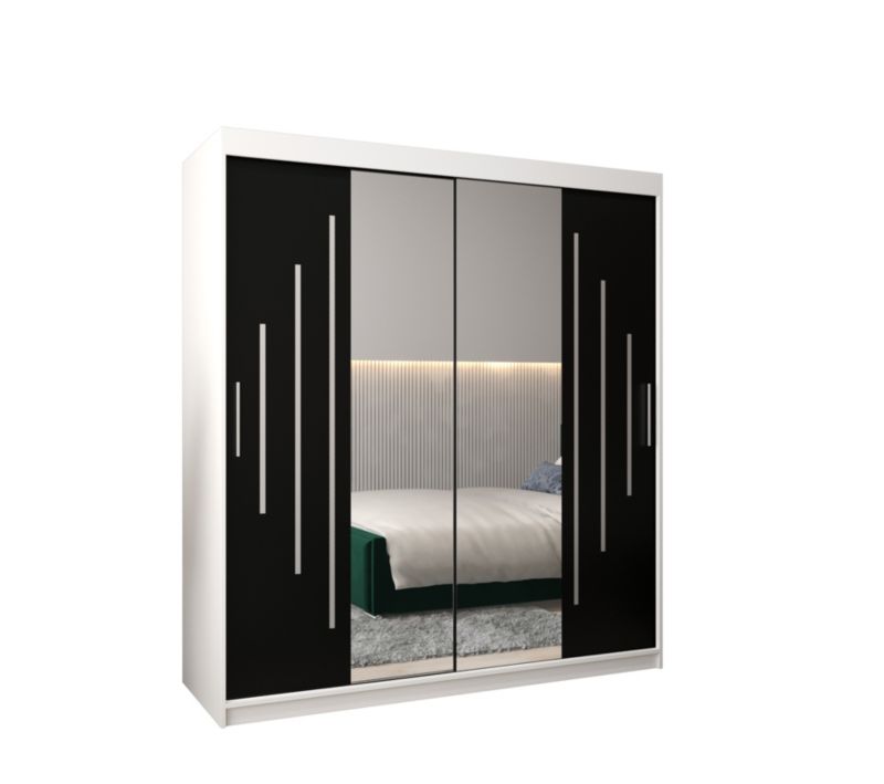 Szafa przesuwna Garderoba Abiks YORK 1 180 biały/czarny 1 szt.