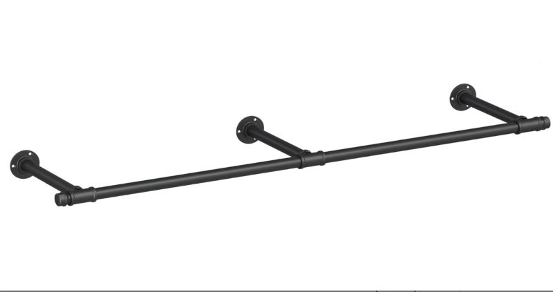 Wieszak na ubrania Songmics drążek ścienny 170cm czarny reling 1 szt