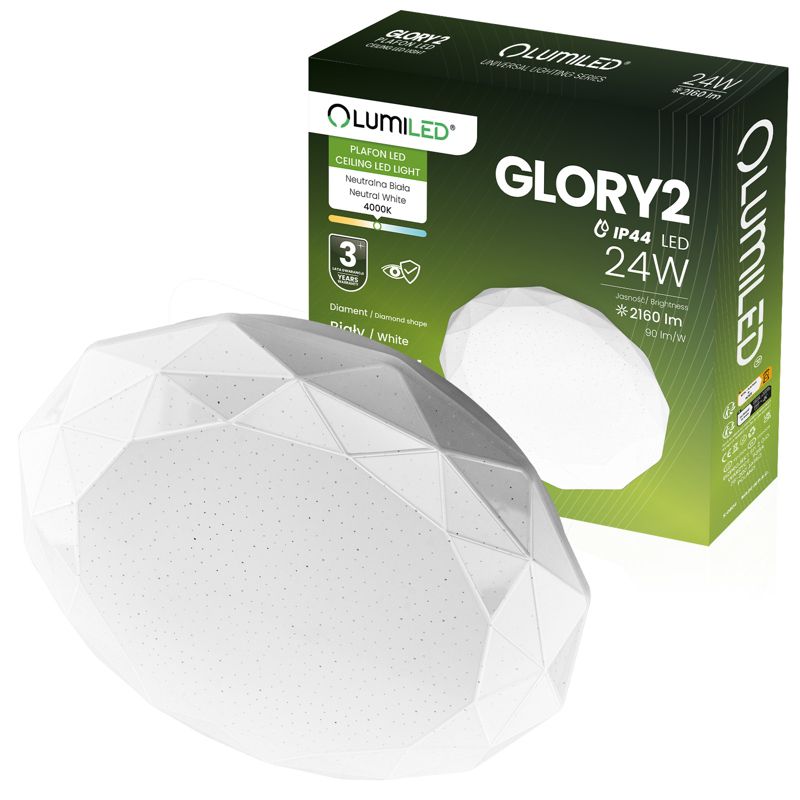 Plafon LED Lumiled Lampa Sufitowa Natynkowa 24W IP44 Okrągły 35cm 1 szt.