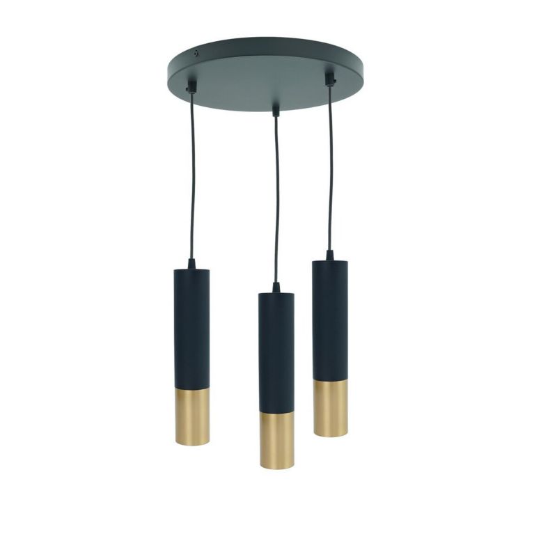 Lampa wisząca IdeaLED Circus czarno-złota wym: 110 x 30 x 30 cm 3xGU10 x 40W 1 szt.