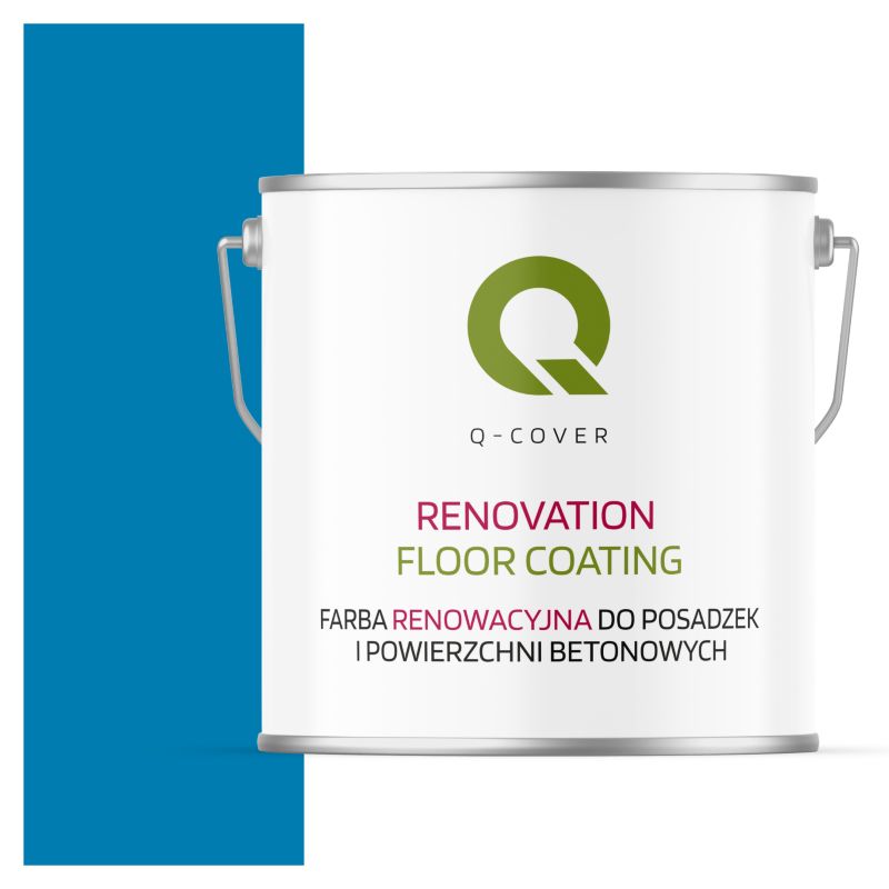 Farba Renowacyjna do Posadzek i Powierzchni Betonowych Q-Cover Błękitny RAL5015 Mat 5L