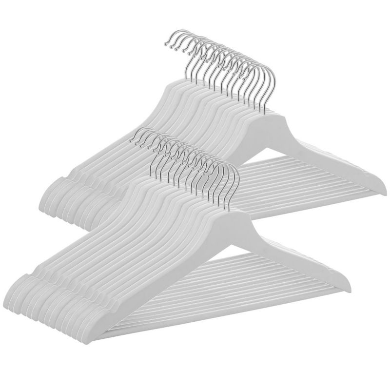 Wieszaki na ubrania Springos drewniane zestaw 30 szt. szare 1 kpl.