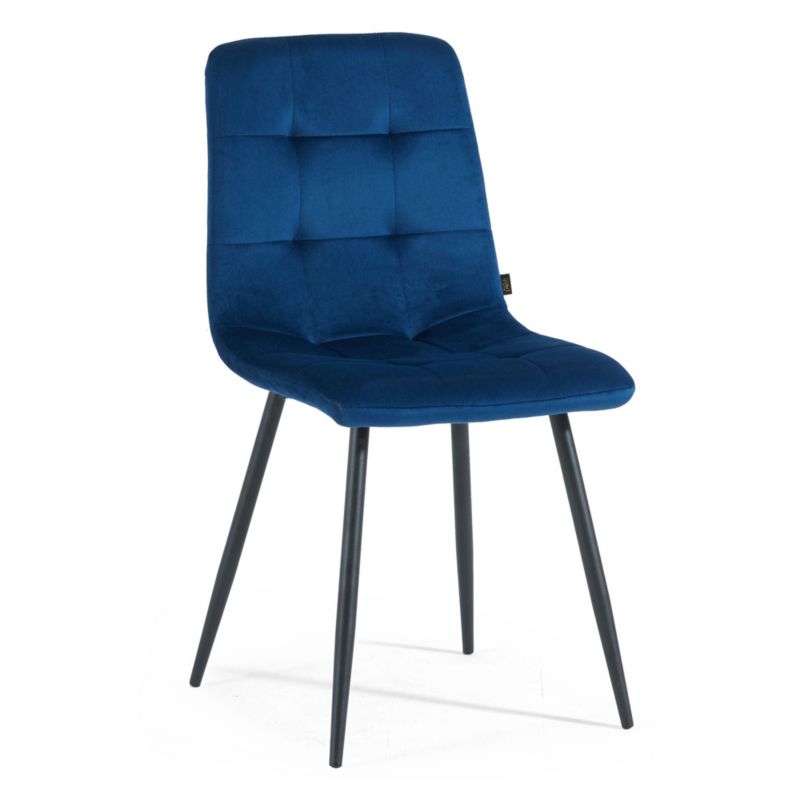 Krzesło tapicerowane MebleMWM DC-6402 welur 64 granatowe 1 szt.