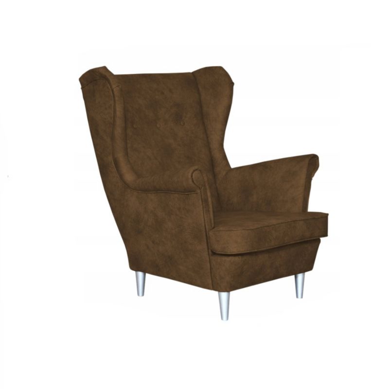 Fotel uszak do salonu eko skóra Family Meble Ari jasnobrązowy 1szt