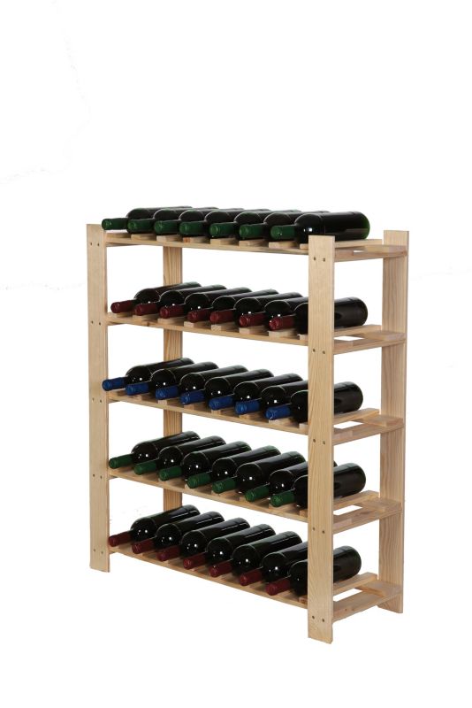 Stojak na wino drewniany MODO24 naturalne drewno 35 butelek 1 szt.