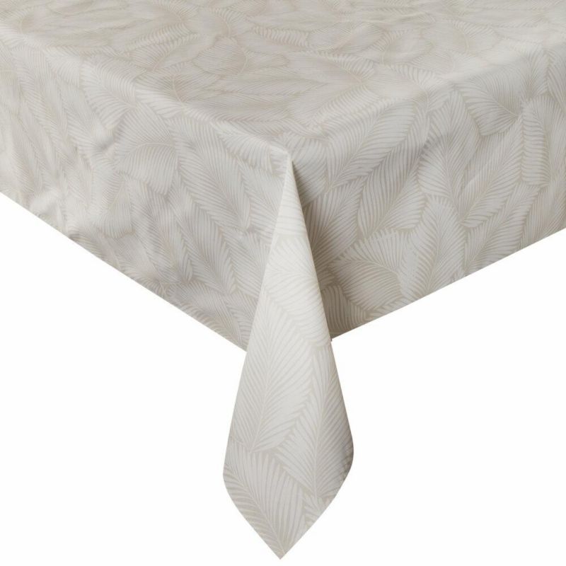 Obrus ogrodowy GARDEN/11G Eurofirany 140x220 wodoodporny palmowe liście kremowe na taras oraz balkon 1 szt.