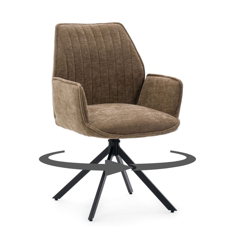 Krzesło tapicerowane MERANO New Home brązowe szenilowe obrotowe 1 szt.