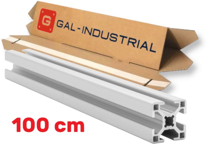 PROFIL KONSTRUKCYJNY ALUMINIOWY GAL-INDUSTRIAL 30x30 otwór 8mm DŁ. 100cm + Cięcie na wymiar 1 szt.