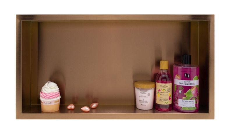 Półka wnękowa Balneo Wall-Box One Copper miedziana, stal nierdzewna, 60x30x7cm, 1 szt.