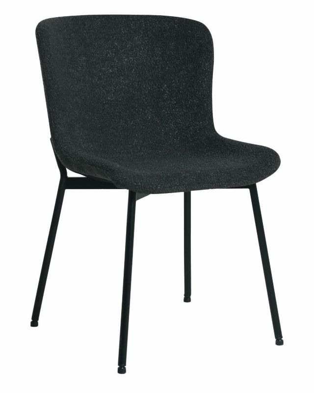 Krzesło do salonu SABLE HowHomely grafitowe tapicerowane 1 szt.