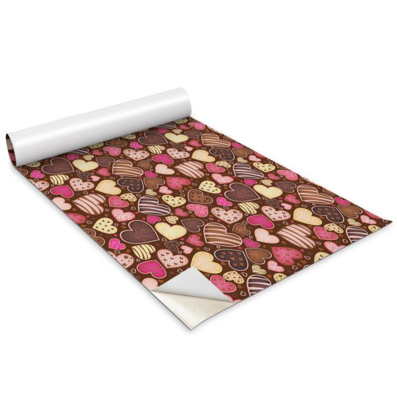 Folia Samoprzylepna Do Mebli Wallfluent 100x50 cm Kolorowe ciasteczka serca Matowa Okleina Dekoracyjna 1 rol.