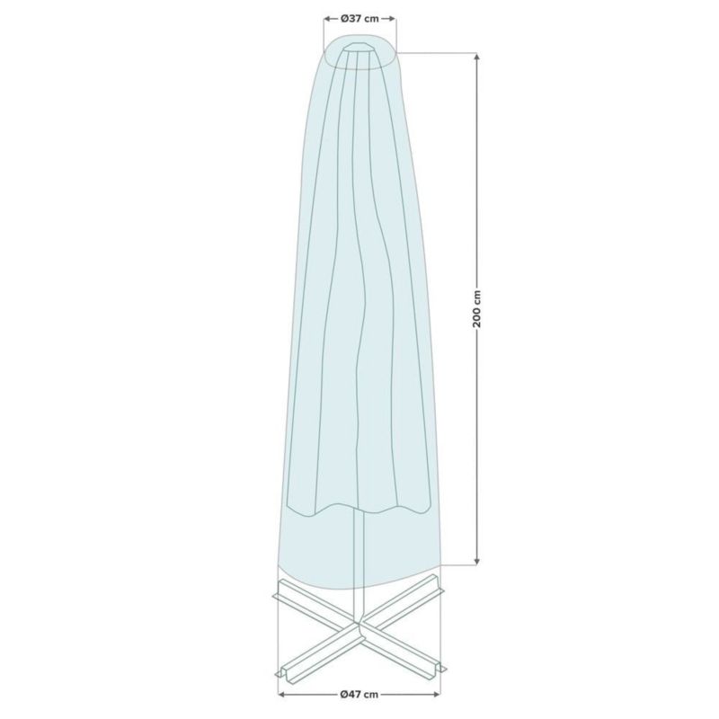 Pokrowiec na Parasol Ogrodowy Esti&Esta 37/47X200 cm Wodoodporny Szaroniebieski 1 szt.